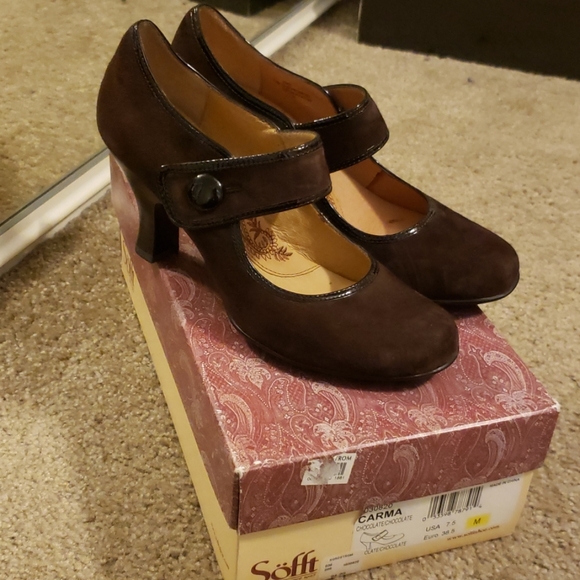 Sofft Carma Chocolate Suede Mary Jane 